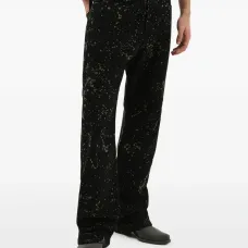 Джинсы с поясными петлями и эффектом брызг Джинсы с поясными петлями и эффектом брызг