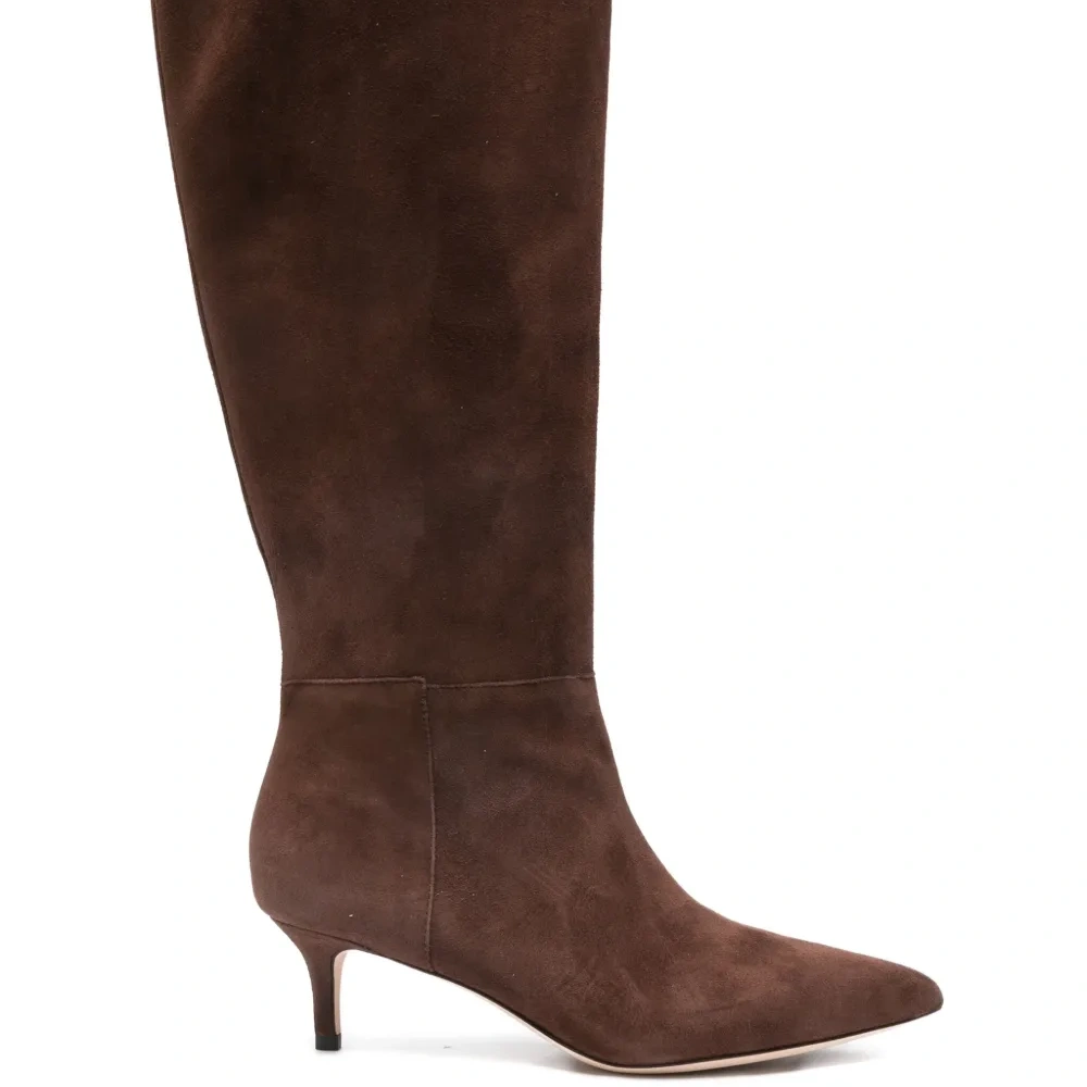 Замшевые ботильоны с заострённым носком и каблуком 60 мм