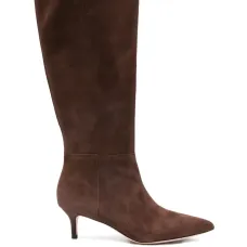 Замшевые ботильоны с заострённым носком и каблуком 60 мм