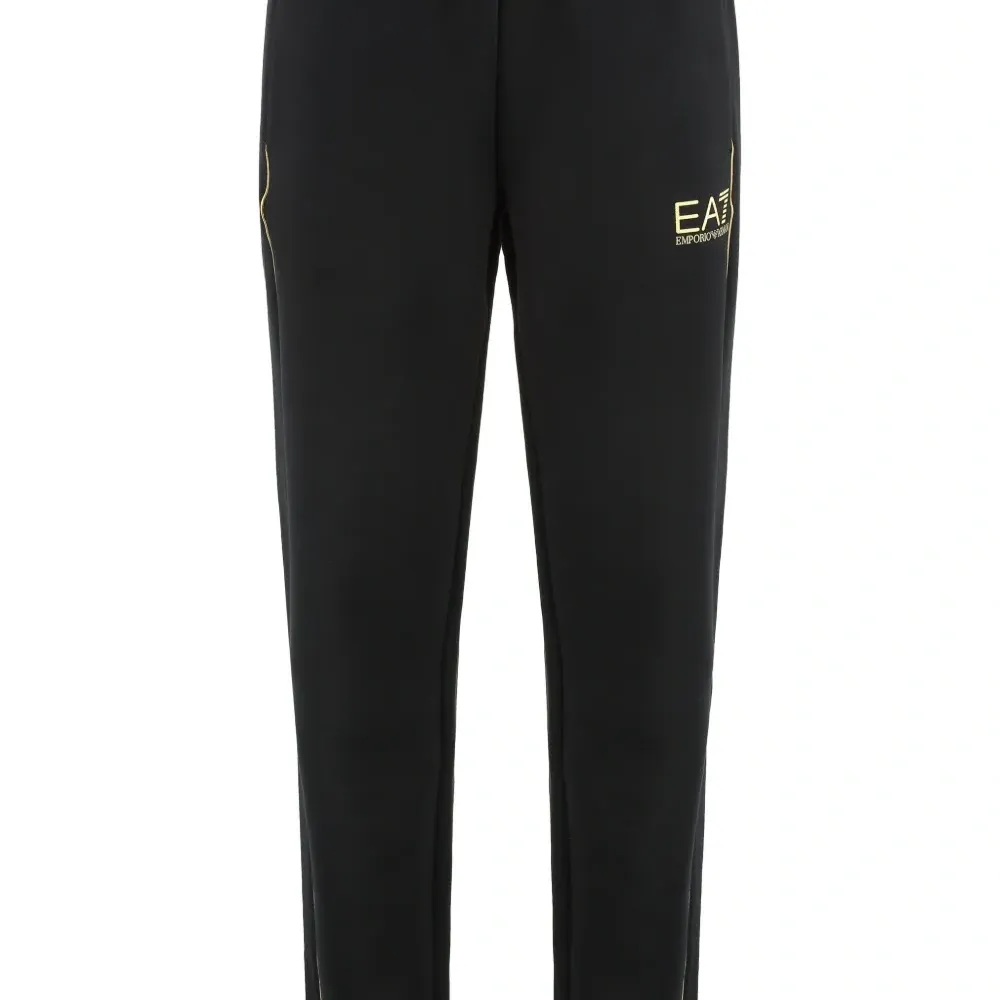 Брюки с полосой по бокам и логотипом