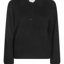 Свитер с воротником-поло и накладными карманами Свитер с воротником-поло и накладными карманами