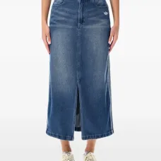 Джинсовая юбка с полосками