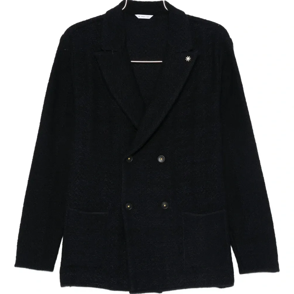 Вязаный двубортный пиджак