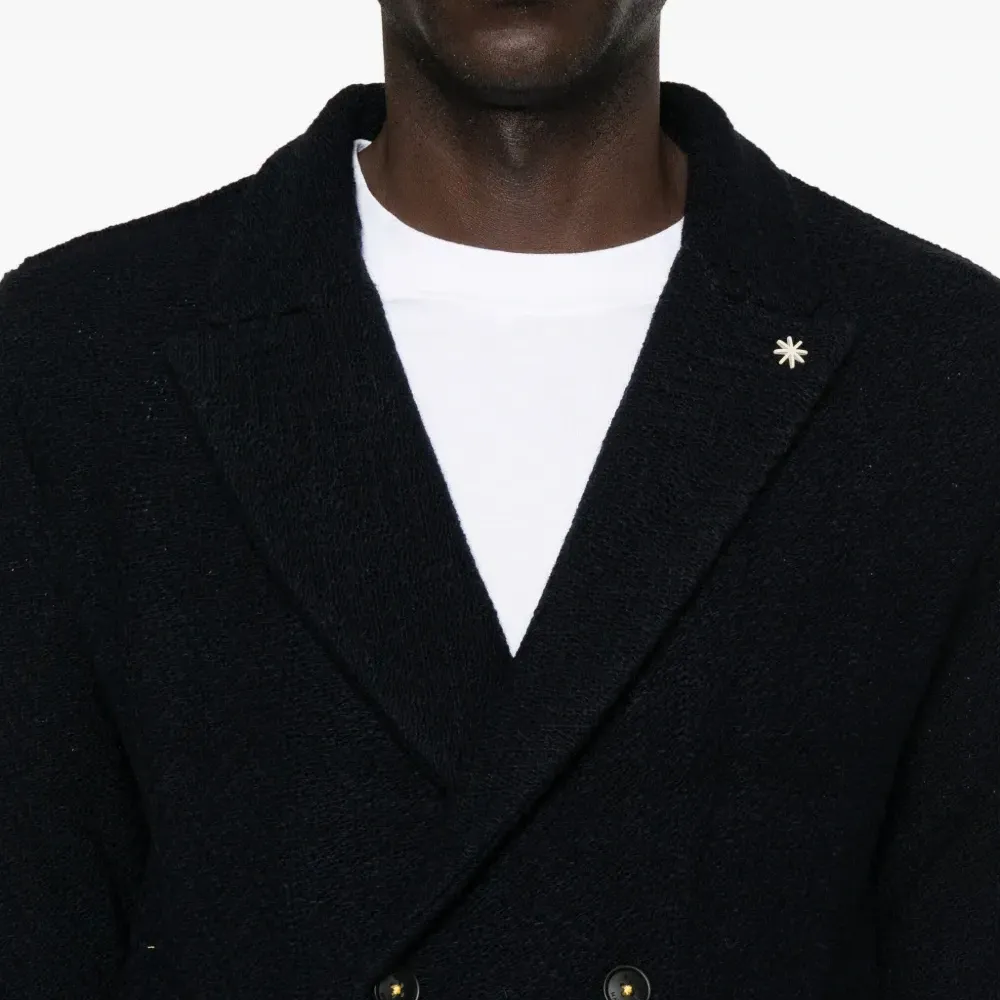 Вязаный двубортный пиджак