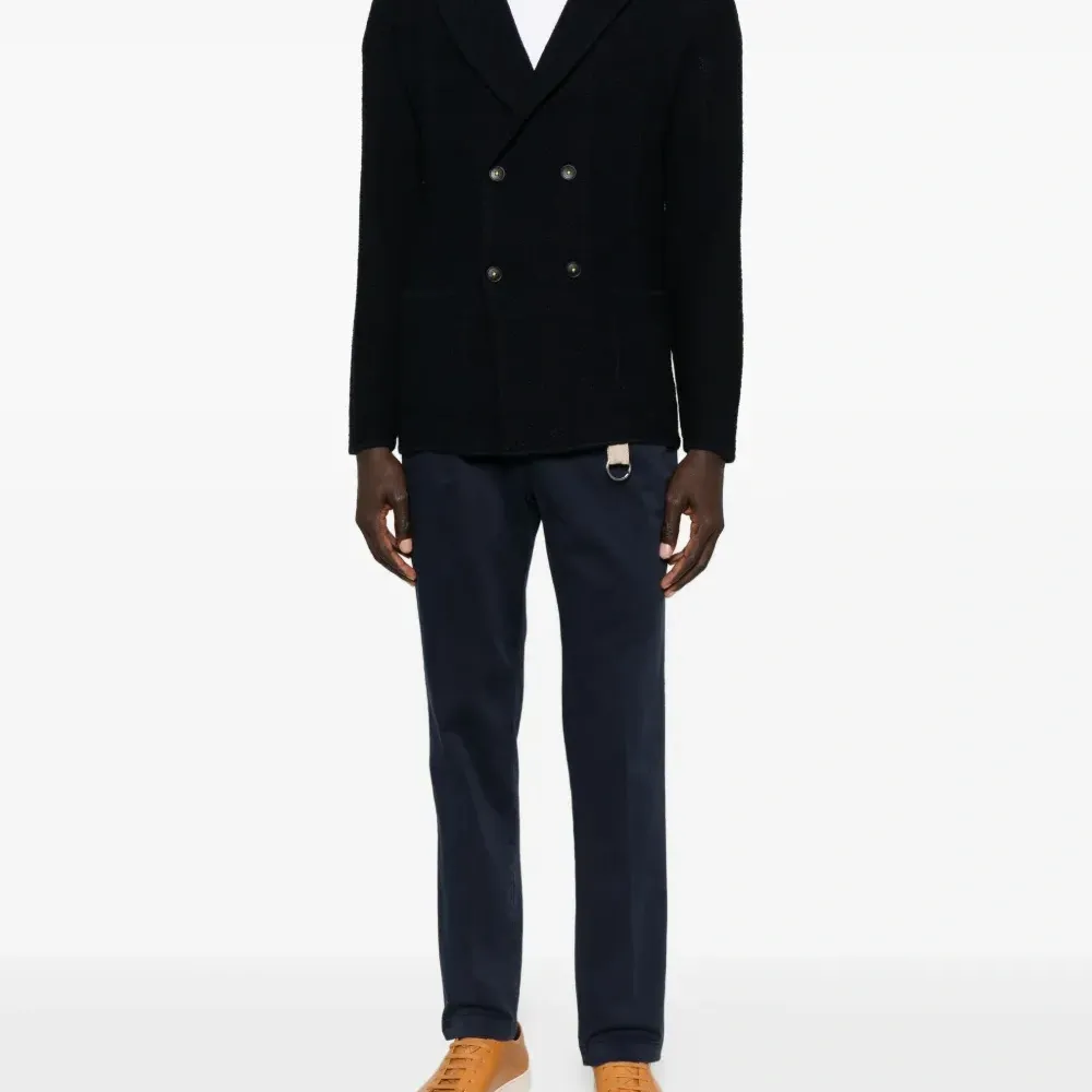 Вязаный двубортный пиджак