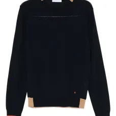 Свитер из шерстяного микса с контрастной отделкой