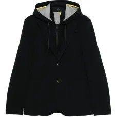 Пиджак в тонкую полоску с капюшоном