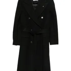 Двубортное пальто с поясом