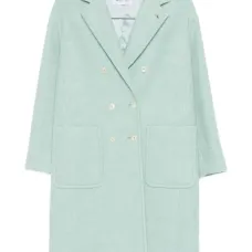 Двубортное пальто с накладными карманами