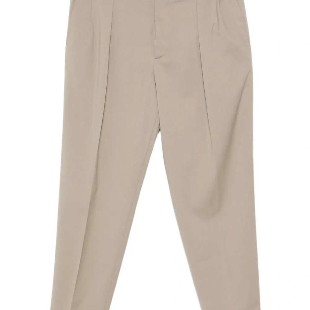 Брюки прямого кроя со складками