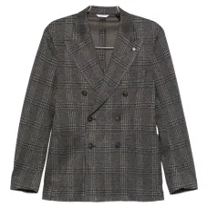 Двубортный пиджак в клетку