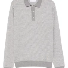 Поло из жаккарда с шерстяной смесью