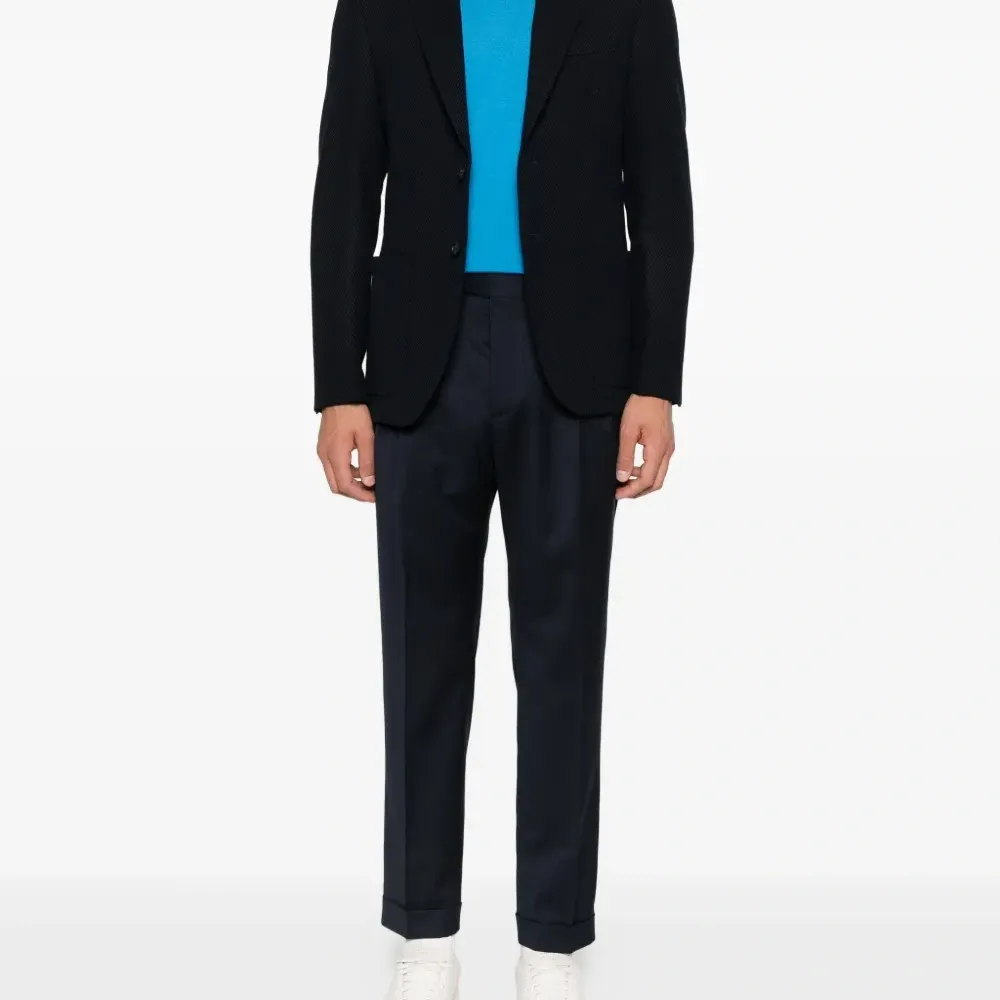 Однобортный пиджак с узором в елочку