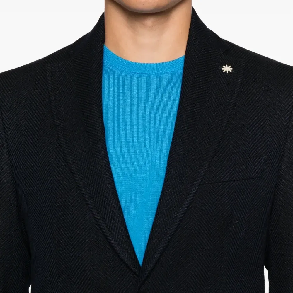 Однобортный пиджак с узором в елочку