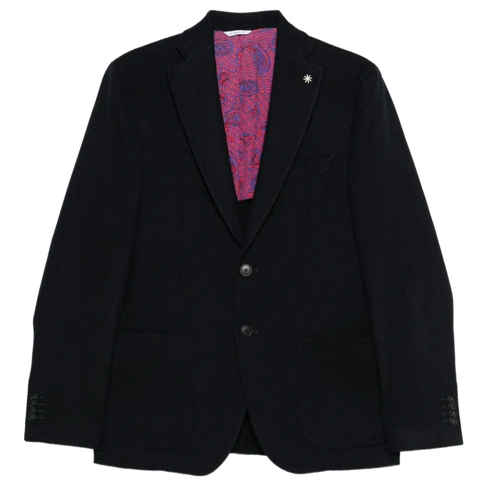 Однобортный пиджак с узором в елочку