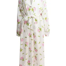 Платье с поясом и цветочным принтом