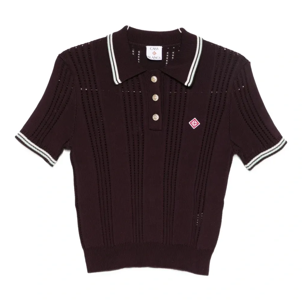 Хлопковая футболка-поло с короткими рукавами