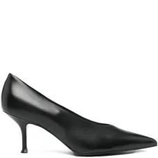 Туфли-лодочки из кожи на каблуке 75 мм