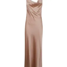 Платье с тонкими бретелями и драпированным вырезом