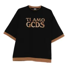 Футболка с отделкой леопардовым принтом