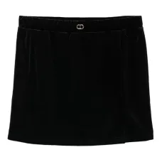 Бархатная юбка с логотипом