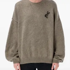 Вышитый свитер с круглым вырезом