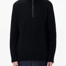 Свитер в рубчик с воротником на молнии