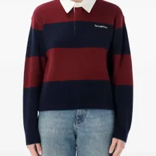 Поло в полоску с вышитым логотипом Поло в полоску с вышитым логотипом