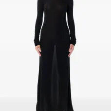 Макси-платье с воротником-голе.