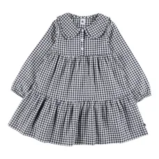 Платье в клетку гингем с оборками