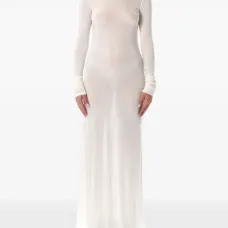 Макси-платье с воротником-стойкой