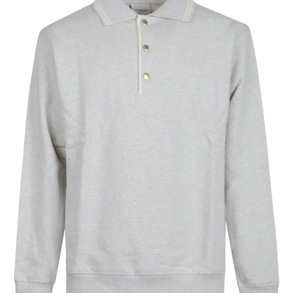 Хлопковый свитшот с воротником-поло