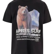 Хлопковая футболка с принтом в виде медведя Хлопковая футболка с принтом в виде медведя