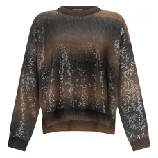 Джемпер с вышивкой пайетками и круглым вырезом Джемпер с вышивкой пайетками и круглым вырезом