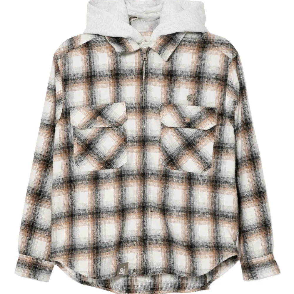 Куртка в клетку с вышитым логотипом