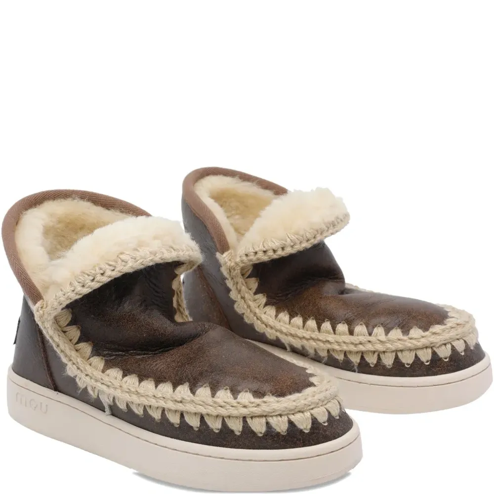 Кожаные высокие кеды