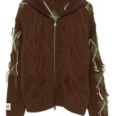 Вязаное худи с бахромой Вязаное худи с бахромой