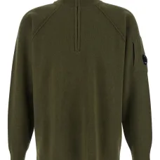 Свитер с молнией до половины и нашивкой с логотипом-линзой