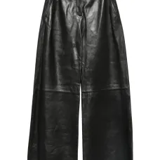 Брюки из кожи с вставками