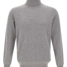 Свитер с воротником-стойкой и ребристыми краями