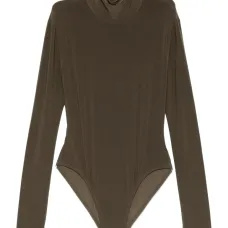 Боди с длинными рукавами и высоким воротом