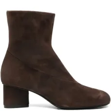 Замшевые сапоги на молнии с каблуком 50 мм