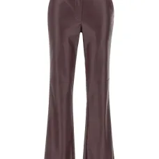 Клёшевые брюки из искусственной кожи