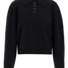 Кашемировый свитер с воротником-поло Кашемировый свитер с воротником-поло