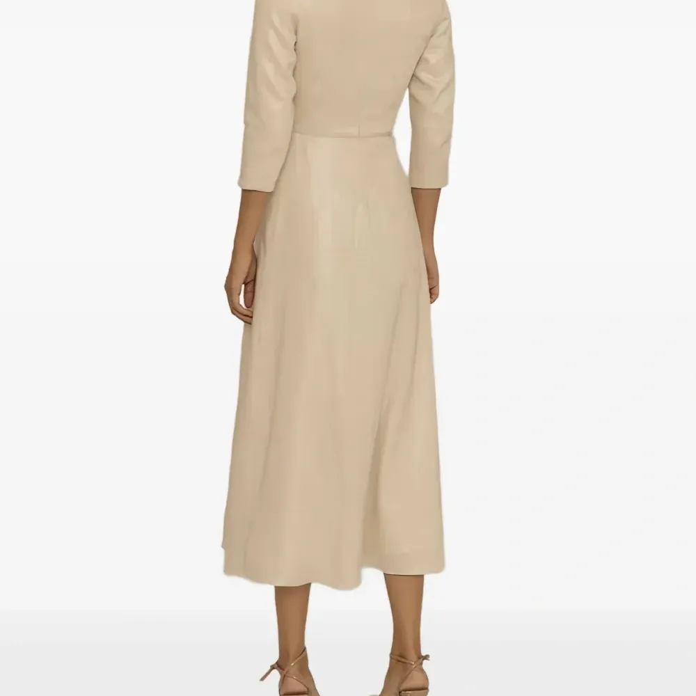 Плессированное миди-платье с квадратным вырезом Плессированное миди-платье с квадратным вырезом