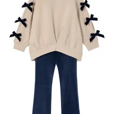 Комплект: свитшот с бантом и леггинсы Комплект: свитшот с бантом и леггинсы