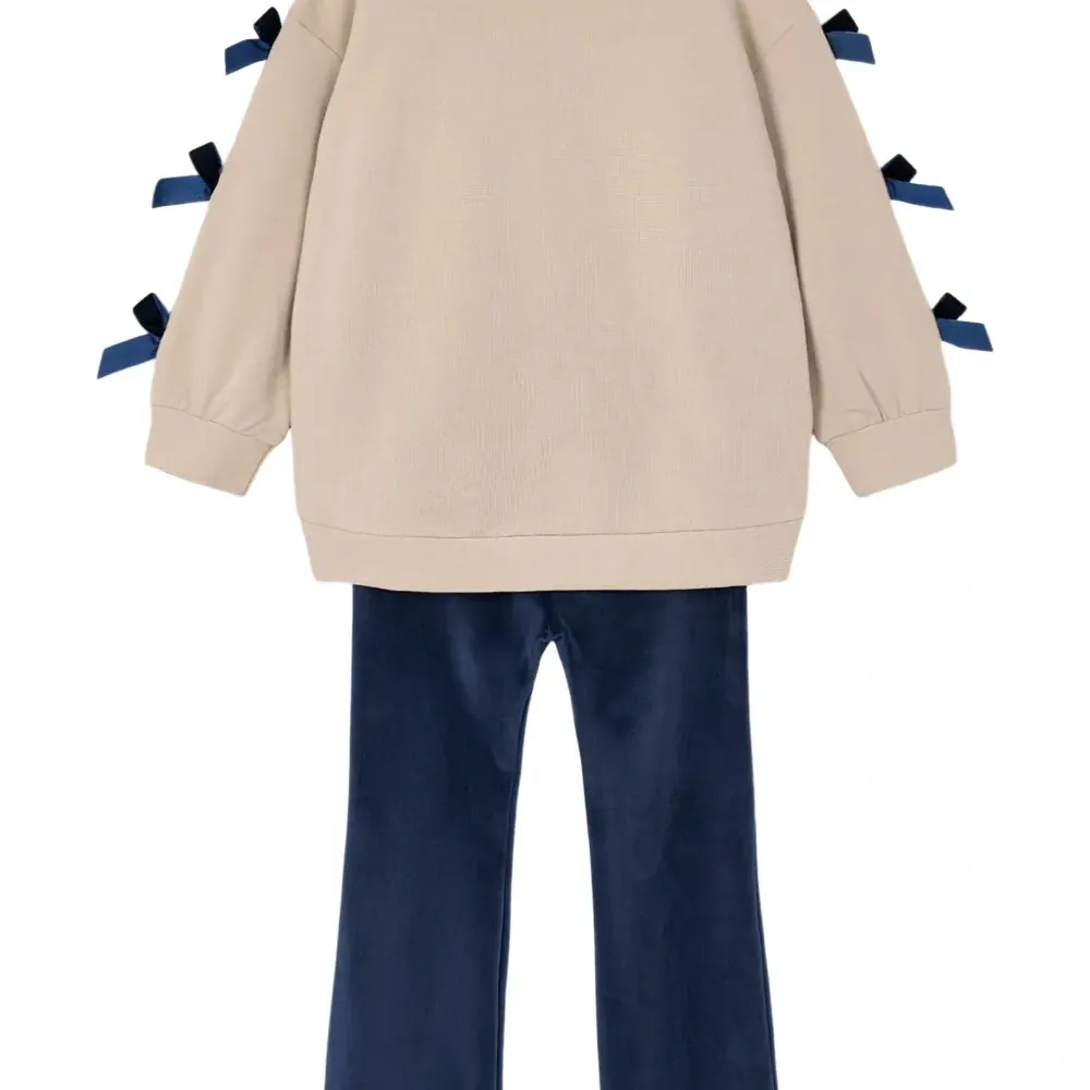 Комплект: свитшот с бантом и леггинсы