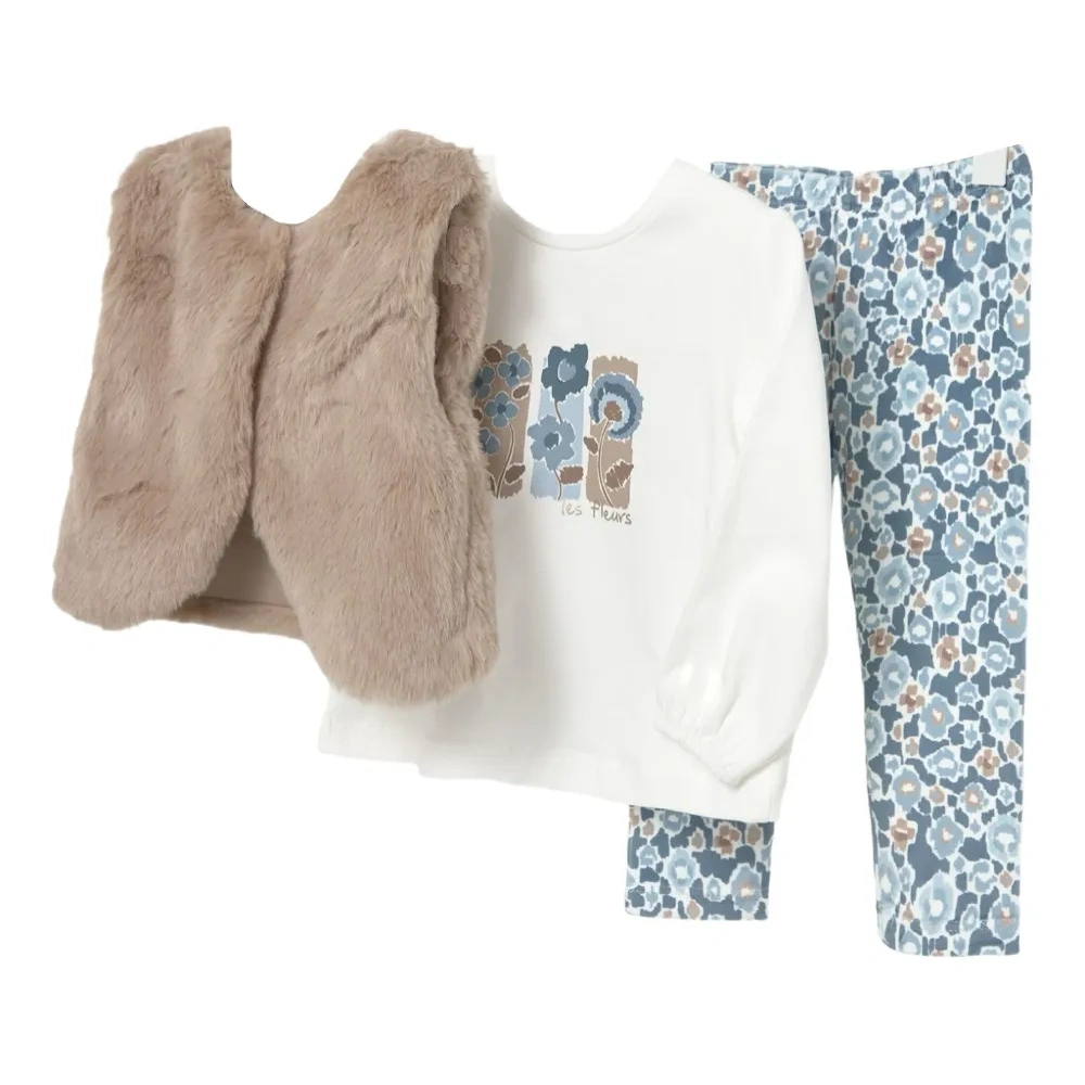 Комплект из трёх предметов с брюками с цветочным принтом