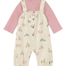 Комплект из футболки и комбинезона с принтом