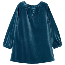 Бархатное платье с бантом